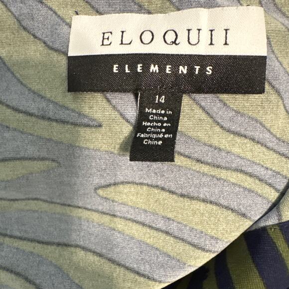 Eloquii Elements Green/ Black Zebra Print Button Down Midi Dress Size 14 - Picture 13 of 14